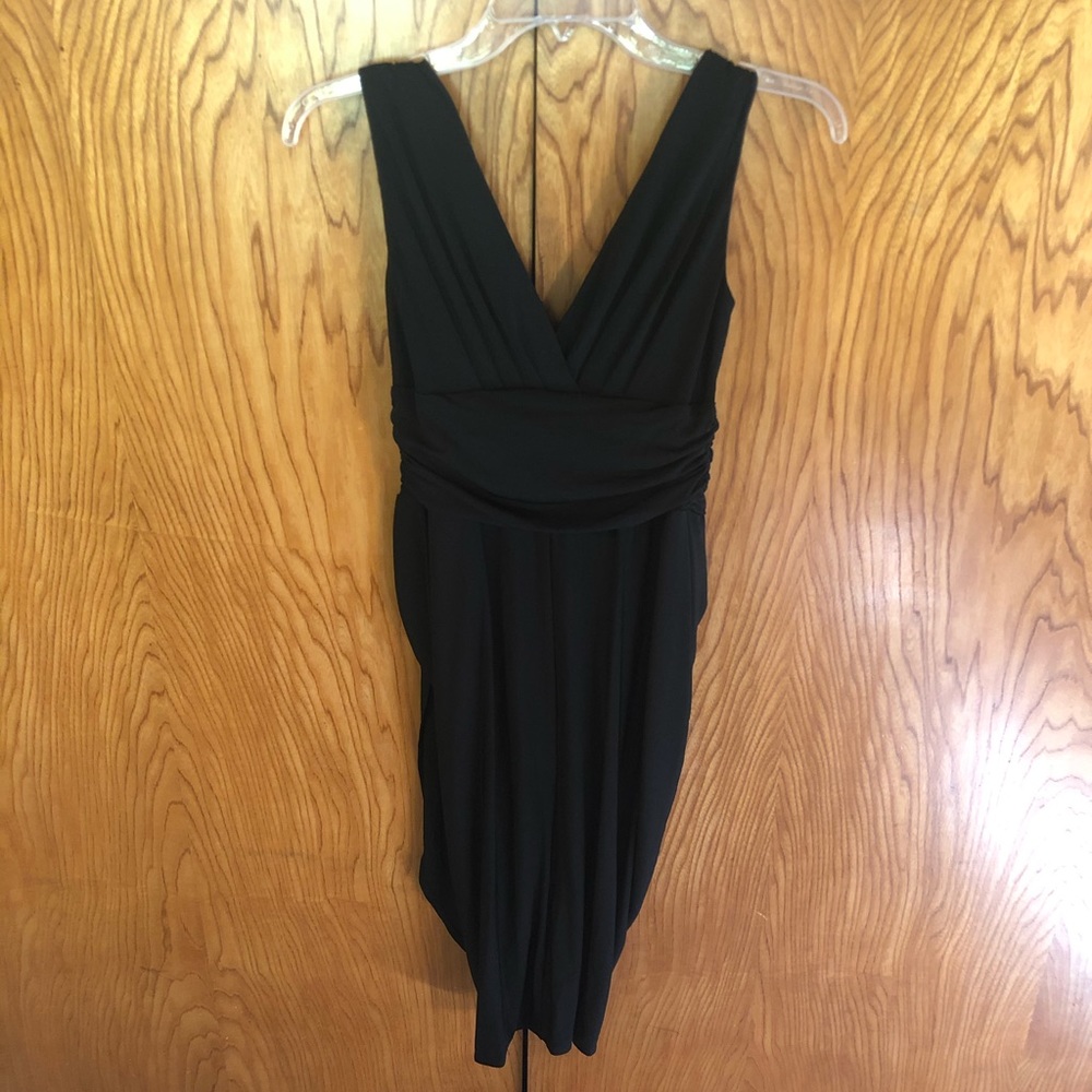 Maggy London Black Rouched Tulip Dress
